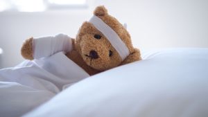 Unwell teddy bear
