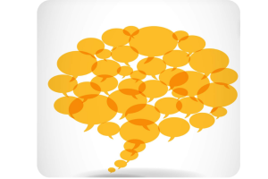 Speech bubbles to illustrate communication