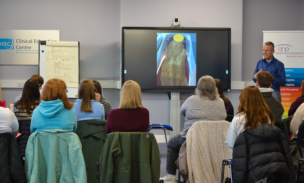 group of students in a lecture theatre