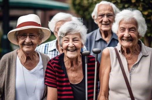 Group of smiling older people